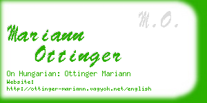 mariann ottinger business card